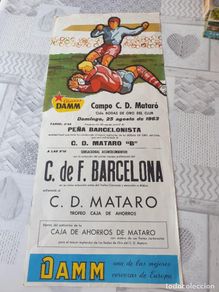 Colecionismo desportivo: CARTEL DE FUTBOL 1963 C.de F .BARCELONA - C.D.MATARO.